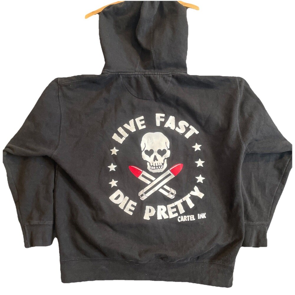 CARTEL INK Lipstick Kill Hoodie Sweatshirt 2X Black Skull Alt Goth